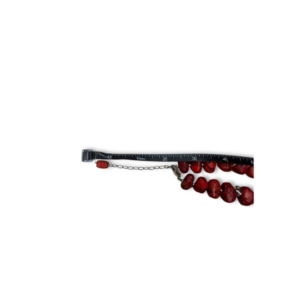 Silpada N1370 Sterling Silver Red Sponge Coral Hammered Circle Necklace - Picture 13 of 13